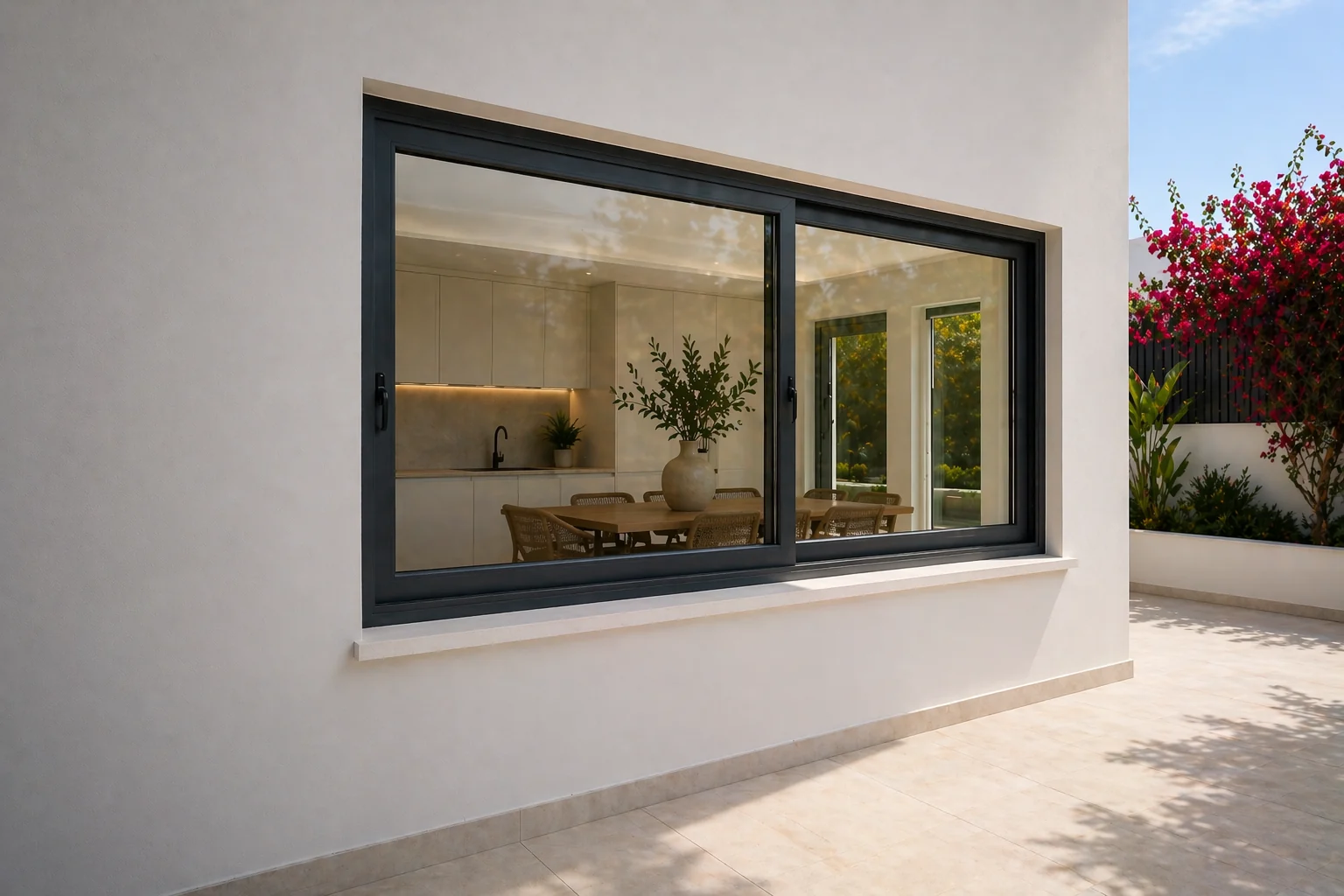 Finished aluminium window ready for final inspection